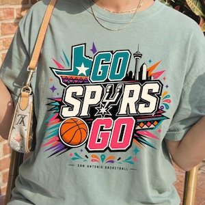 San Antonio Spurs Fan Shirt, Raised On Spurs Basketball Tee, Retro Basketball Gift, Texas Hoops Game Day Shirt