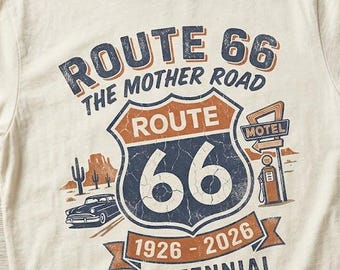 Route 66 Centennial Shirt 1926 2026 Mother Road Tee, Vintage Route 66 Graphic Shirt, Road Trip Gift, Retro Travel Shirt