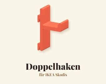 Cable Holder | STL file for IKEA Skadis | Double hooks in a 40 mm hole pattern