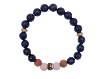 Blue Goldstone Bracelet For Her, Indigo Blue Bracelet, Healing Bracelet, Gift for Yoga Lover, Throat Chakra Bracelet
