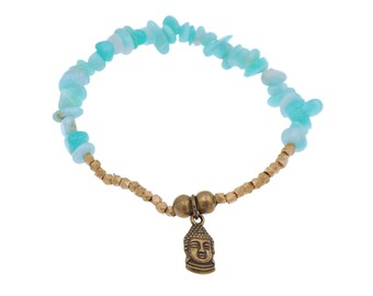 Amazonite Bracelet with Buddha / Buddha Bracelet with Amazonite / Amazonite Bracelet / Buddha Bracelet / Heart Chakra Bracelet
