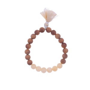 Yellow Jade Bracelet with Sandalwood - Joy Bracelet / Sandalwood Bracelet with Gemstones / Jade Energy Bracelet