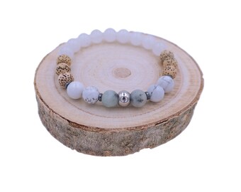 Crown Chakra Bracelet, Calming Bracelet, Gemstone Beaded Bracelet, Root Chakra Bracelet