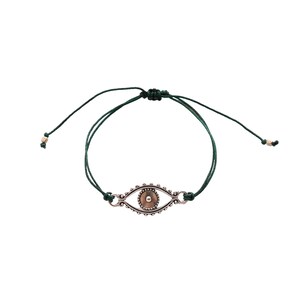 Evil Eye Protection Bracelet- silver / Silver Evil Eye Bracelet / Cord Bracelet with Evil Eye