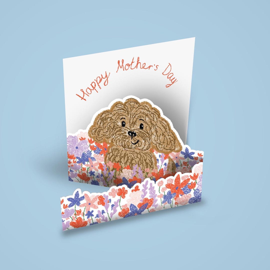George The Cockapoo George the Cavapoo, Cockapoo Mother's Day Card, Unique 3D Card - Etsy UK