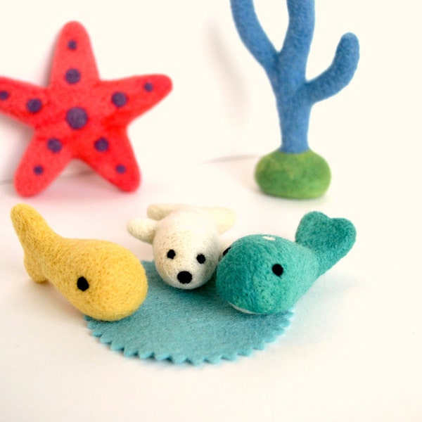 Needle Felted Sea Life Play Set- Natural Toys