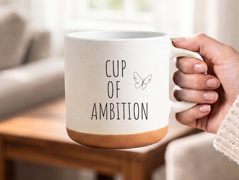 Ambitionens kopp, motiverande kaffekopp, present till fjärilsälskare, mysig skrivbordsmugg bild 3