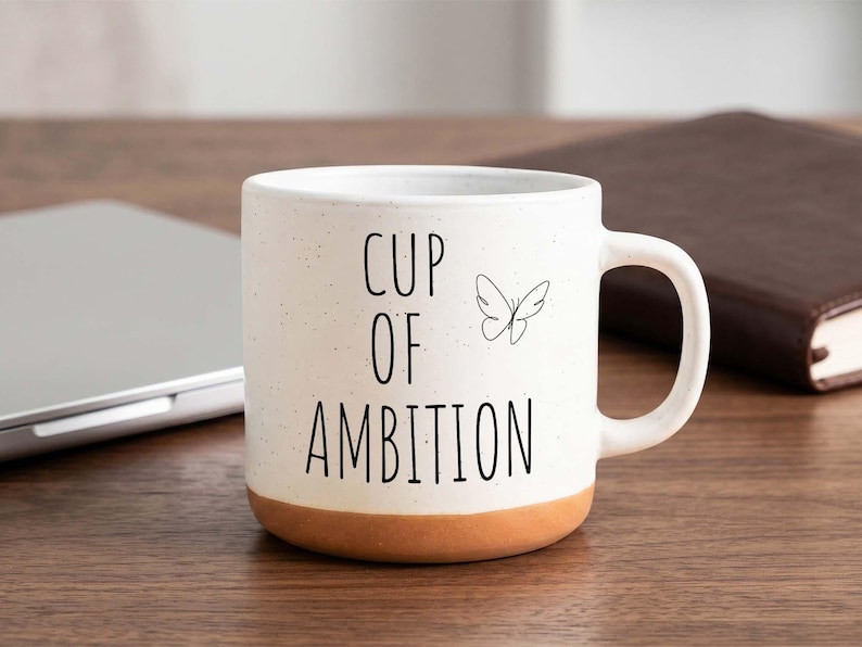 Ambitionens kopp, motiverande kaffekopp, present till fjärilsälskare, mysig skrivbordsmugg bild 1