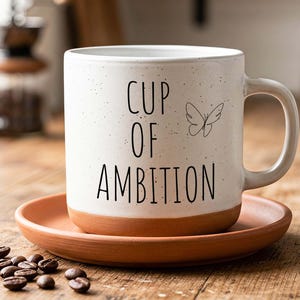 Ambitionens kopp, motiverande kaffekopp, present till fjärilsälskare, mysig skrivbordsmugg bild 4