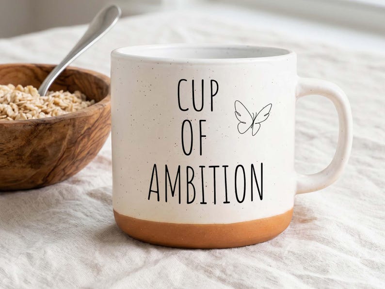 Ambitionens kopp, motiverande kaffekopp, present till fjärilsälskare, mysig skrivbordsmugg bild 5