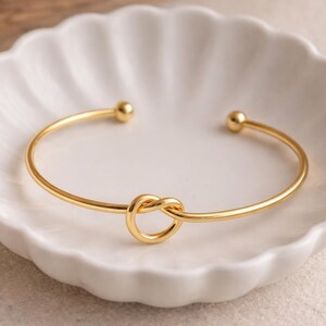 Gold Armreif, wasserdicht, nicht trüben Schmuck, dünner Stapelarmreif, minimalistisches Armband Geschenk für sie