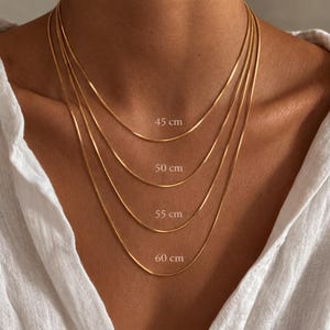 Gold Chain Necklace Minimalist Chain Necklace 45cm 50cm 55cm 60cm Layering Chain Necklace Stainless Steel Chain