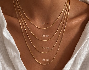 Collier chaîne en or Collier chaîne minimaliste 45 cm 50 cm 55 cm 60 cm Collier chaîne à superposition Chaîne en acier inoxydable