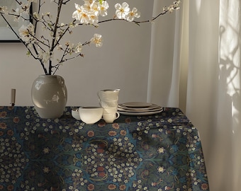 William Morris Blackthorn Tablecloth, Vintage Floral Tablecloth, Arts and Crafts Decor, Cottagecore Dining Decor, Botanical Table Cover Gift