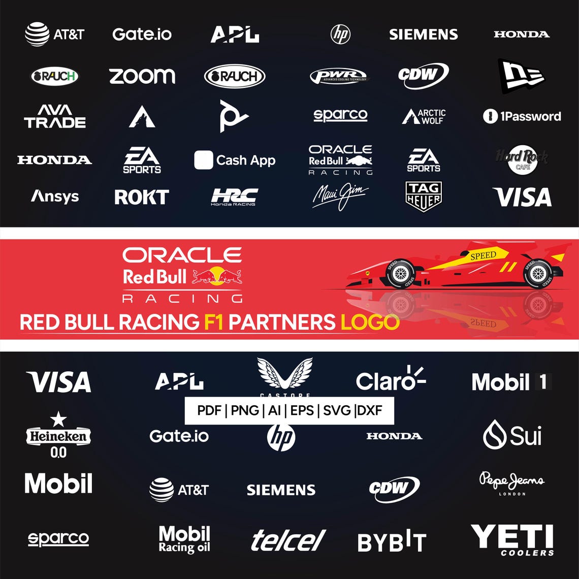 Redbull Racing Partners Logos, F1 Sponsor Vector Files (SVG, PNG, EPS ...