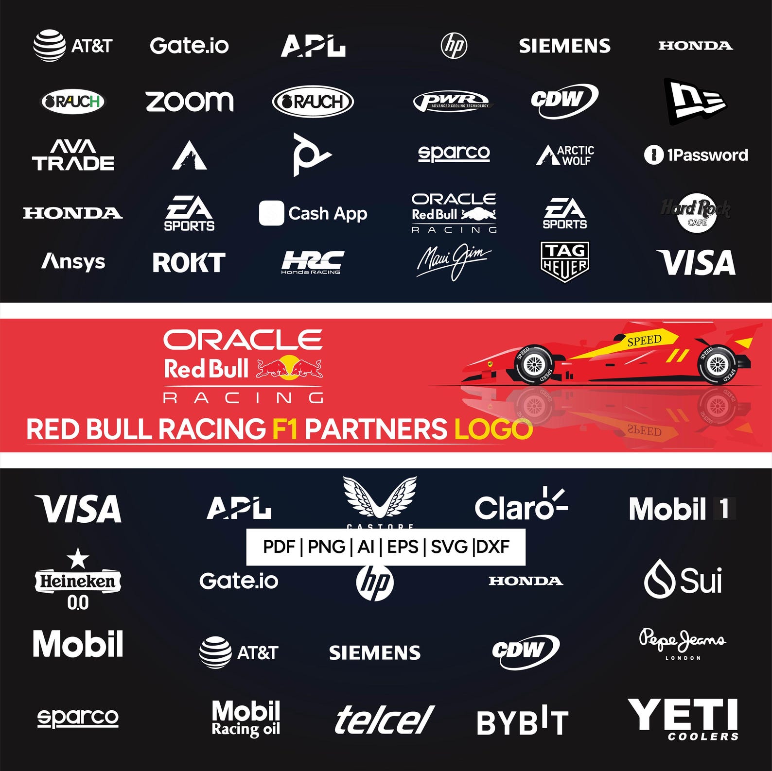 Redbull Racing Partners Logos, F1 Sponsor Vector Files (SVG, PNG, EPS ...