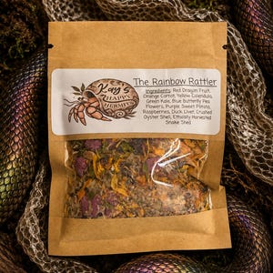 Le serpent à sonnettes arc-en-ciel - Mélange complet pour bernard-l'hermite avec mue de serpent issue de sources éthiques
