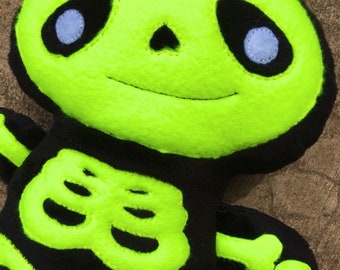 Sweet Skeleton Plush Doll. 13" Skeleton Doll. Neon Skeleton. Optional monogramming