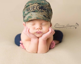 Personalized USMC Baby Cover. Desert or Woodland Camo. Pink, Brown, or Black Stitching