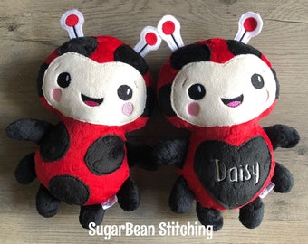 Personalized Minky Ladybug Doll. 12" Minky Ladybug. Red and Black Minky. Optional Monogramming