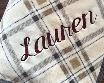 CLEARANCE Monogrammed Oversized Throw Blanket. 60x70. Double Sided Blanket. FREE SHIPPING