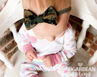 USMC Bow Headband. Desert or Woodland Camo.