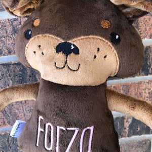 Monogrammed Doberman Dog Plush. 18 tall stuffed doll. Personalized Dog Doll image 9