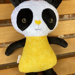 Monogrammed Panda Plush. 18 tall stuffed doll. Personalized Panda Doll. Blue, Orange or Lime. image 6