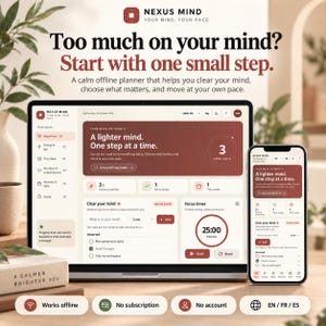 ADHD-organizer en focusplanner | Offline HTML-app voor dagelijkse taken