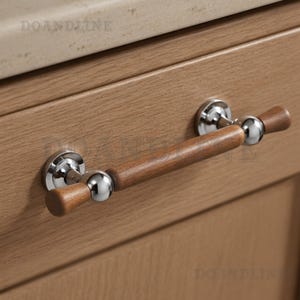 Walnut Brass Drawer Pull: Wardrobe & Cabinet Handle, Furniture Improvement Knob