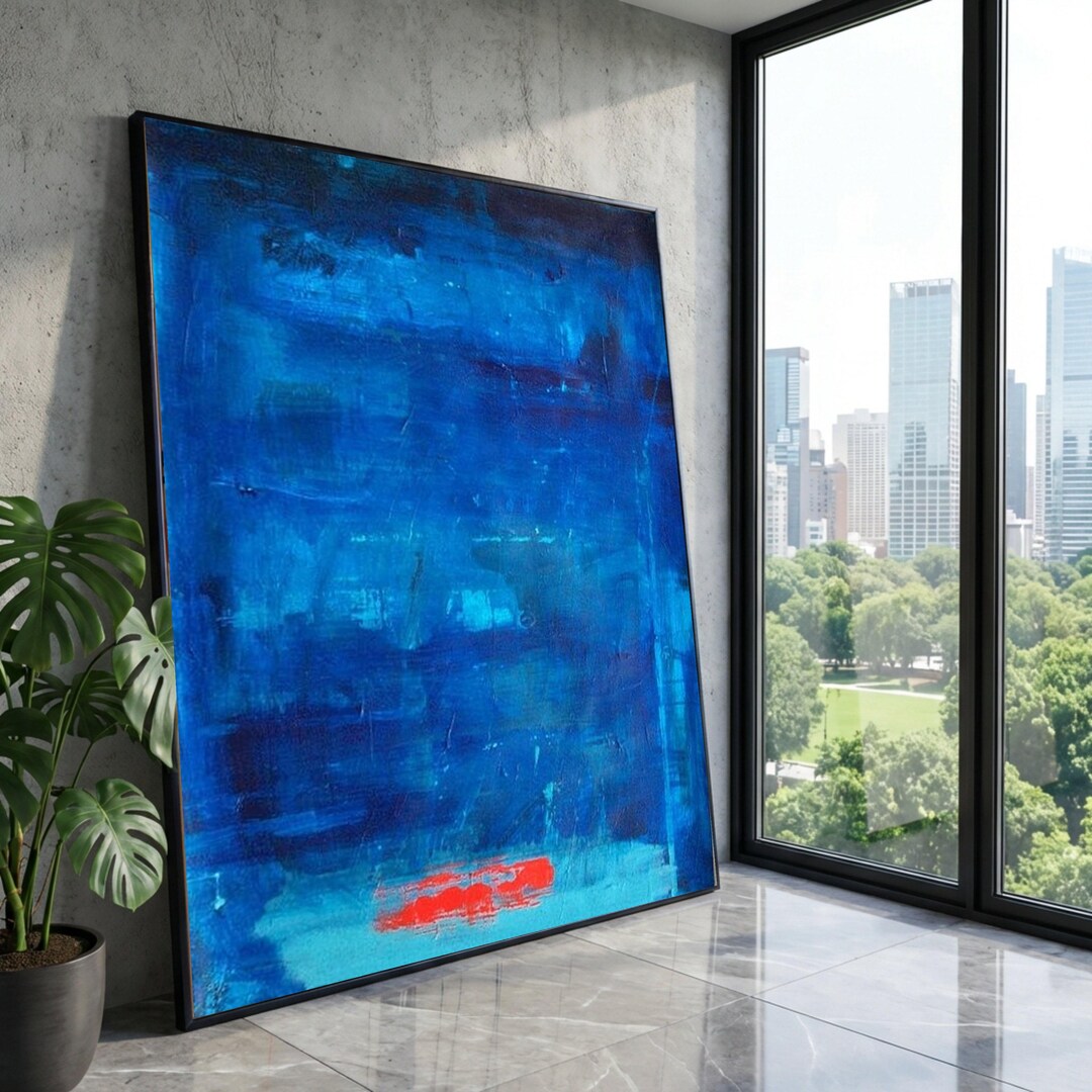 Mark Rothko, Abstract Blue Canvas Wall Art, Modern Minimalist Painting ...