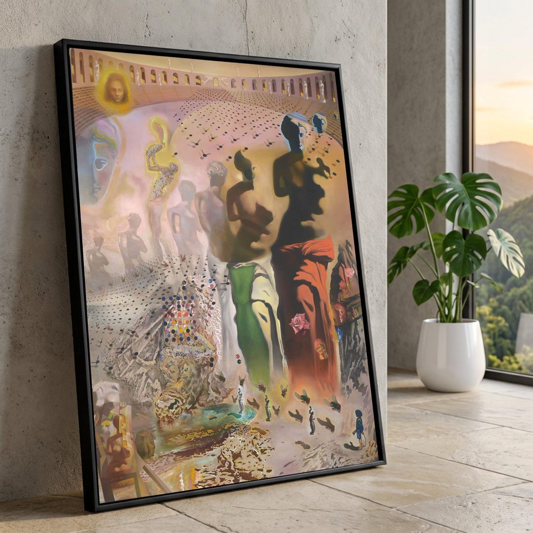 Salvador Dali, Surreal Abstract Figures Canvas, Dreamlike Statue Art ...
