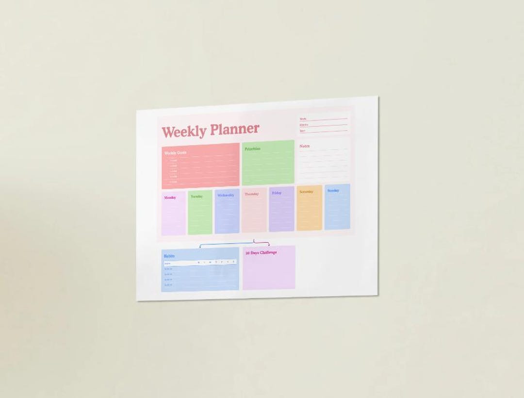 Minimalist Weekly Planner Printable – Undated A4/A5 PDF - Etsy