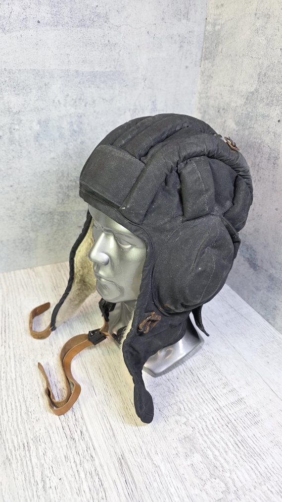 Vintage Soviet Soft Padded Winter Headgear Retro Helmet Insulated Collectible Display Piece USSR