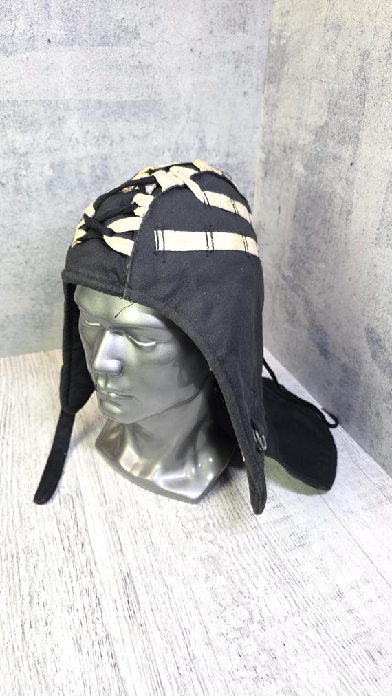 Vintage Soviet Adjustable Padded Headgear Neck Cover Liner Soft Protective Cap Retro Collectible USSR