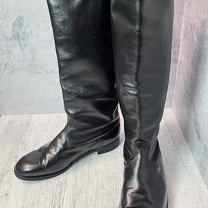Czarne, vintage, radzieckie skórzane buty, klasyczne, minimalistyczne obuwie skórzane