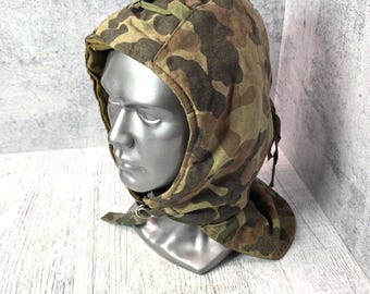 Vintage Camouflage Cotton Cap Lightweight Camo Flap Hat Retro Adjustable