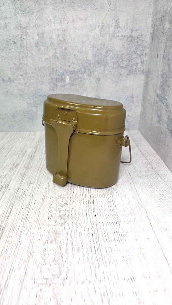 Vintage Soviet Aluminum Mess Kit USSR Retro Camping Food Container Collectible