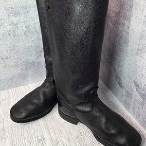 Botas altas Kirza vintage de la URSS, negras, resistentes, de trabajo y calzado utilitario de alta resistencia. imagen 3
