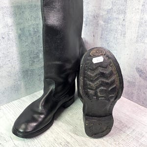 Botas altas Kirza negras soviéticas vintage, calzado utilitario clásico de lona, URSS