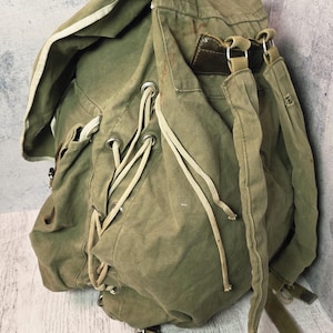 Mochila de lona vintage de expedición, mochila grande para viajes y senderismo