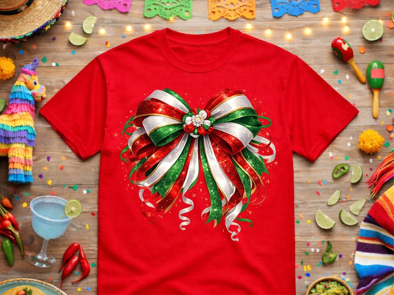 Charro Days Glitter Bow PNG, Mexican Fiesta Ribbon Design (digital ...