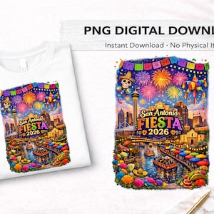 San Antonio Fiesta 2026 PNG, River Walk, Texas Fiesta Shirt Design, Digital Download