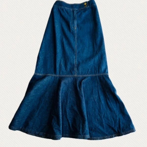 Vintage Denim Maxi Skirt
