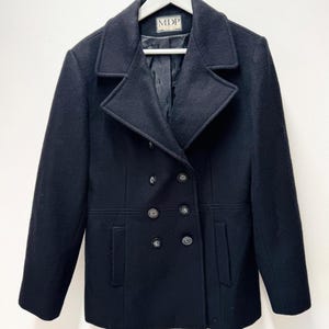 Vintage Leather Pea Coat - Etsy