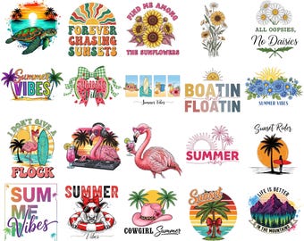Preppy Summer Bundle Png, Retro Summer Png, Summer Vibes Bundle, Mega png Bundle, Trendy Summer Png, Beach Png, Summer Coquette,