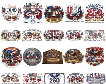 America 250th Anniversary PNG Bundle | 1776-2026 Designs | Fourth of July PNG | America's Birthday Pngs | 4th of July Png Designs