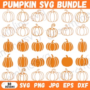 Pumpa SVG-paket, höst, Halloween, Thanksgiving-designer, höstdesigner, Cricut-filer, direktnedladdning