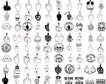 Middle Finger Svg Bundle, Middle Finger Cut File For Circut, Middle Finger Clipart, Skeleton Middle Finger Svg, Finger Sign Svg,Png,eps,dxf