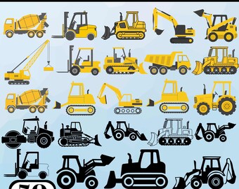 Construction Vehicles SVG Bundle, Construction Svg, Construction Trucks Svg, Excavator Svg, Digital File, Instant Download, Cut files Cricut